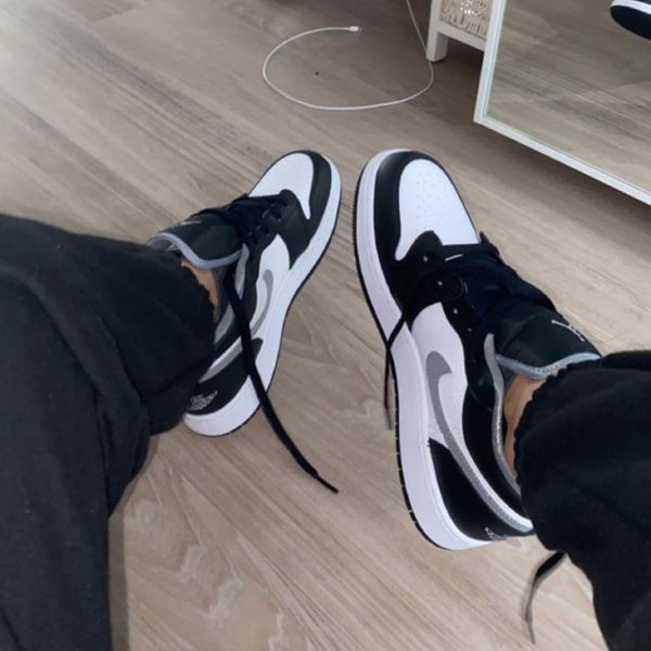 low top all black jordans